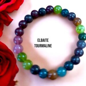 0203B Pink Elbaite Tourmaline 8mm Bracelet